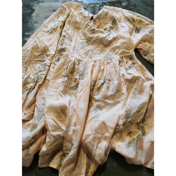 Christy Dawn • Hudson Long Sleeve Mini Dress in Peach Rose Florals, Size XS/S - Picture 3 of 4